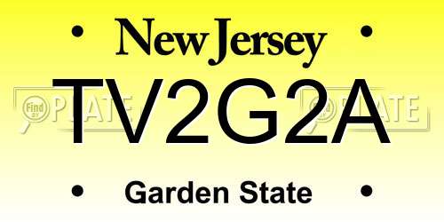 TV2G2A New Jersey License Plate