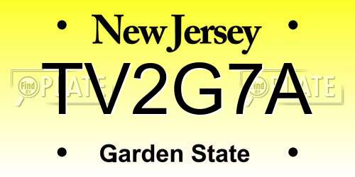 TV2G7A New Jersey License Plate