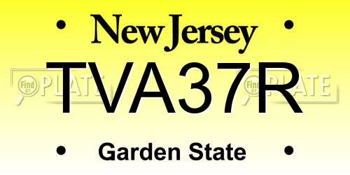 TVA37R New Jersey License Plate