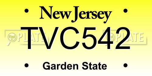 TVC542 New Jersey License Plate