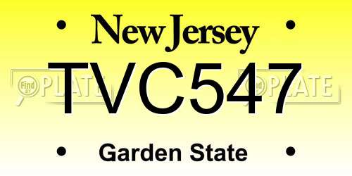 TVC547 New Jersey License Plate