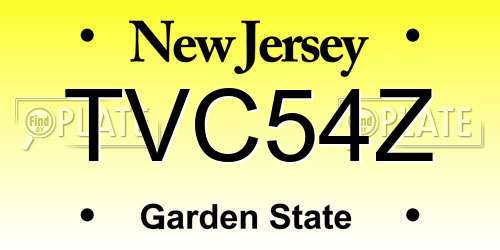 TVC54Z New Jersey License Plate