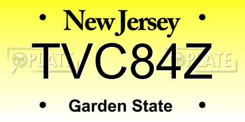 TVC84Z New Jersey License Plate