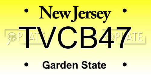 TVCB47 New Jersey License Plate