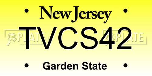 TVCS42 New Jersey License Plate