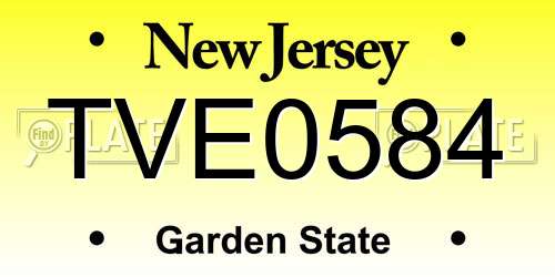 TVE0584 New Jersey License Plate