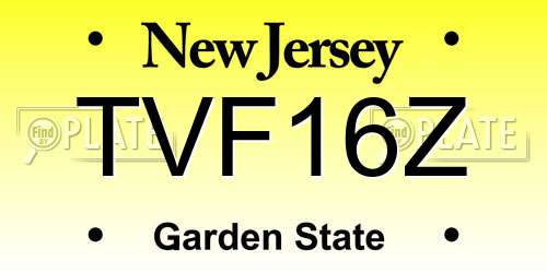 TVF16Z New Jersey License Plate