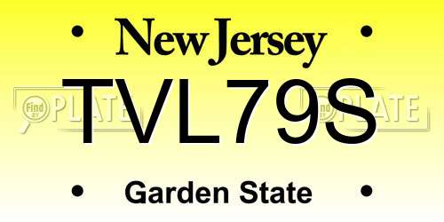 TVL79S New Jersey License Plate