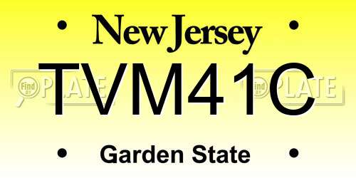 TVM41C New Jersey License Plate
