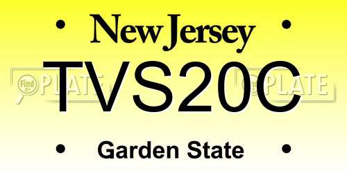 TVS20C New Jersey License Plate