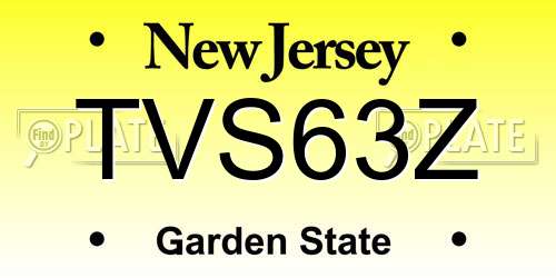TVS63Z New Jersey License Plate