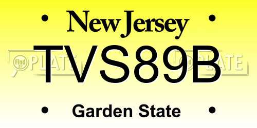 TVS89B New Jersey License Plate