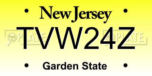 TVW24Z New Jersey License Plate