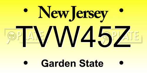 TVW45Z New Jersey License Plate