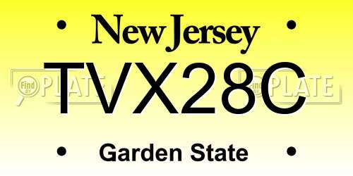 TVX28C New Jersey License Plate