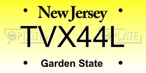 TVX44L New Jersey License Plate