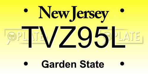 TVZ95L New Jersey License Plate