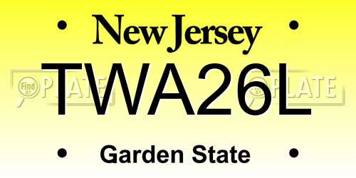 TWA26L New Jersey License Plate