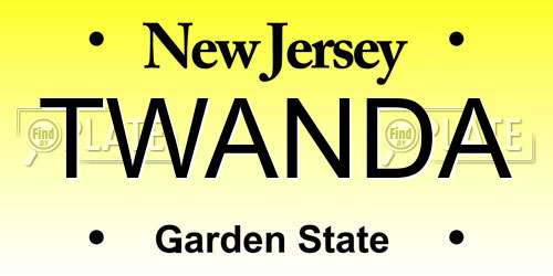 TWANDA New Jersey License Plate