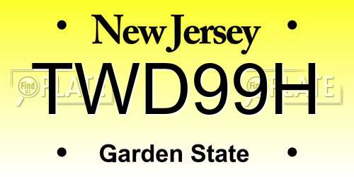 TWD99H New Jersey License Plate