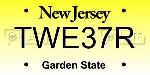 TWE37R New Jersey License Plate