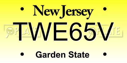 TWE65V New Jersey License Plate