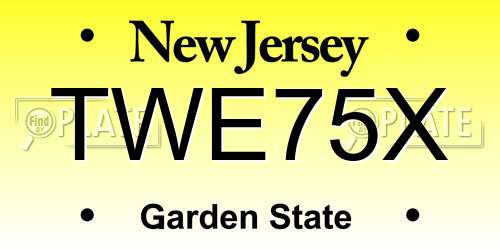 TWE75X New Jersey License Plate