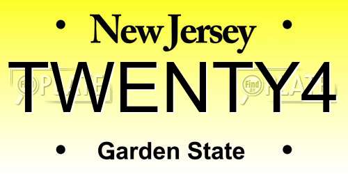 TWENTY4 New Jersey License Plate