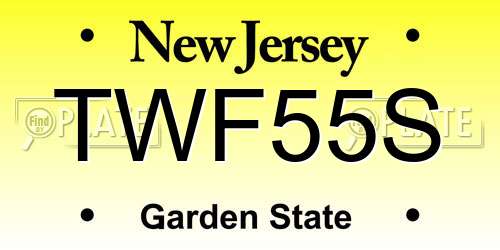 TWF55S New Jersey License Plate
