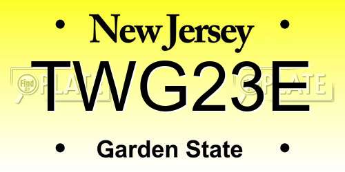 TWG23E New Jersey License Plate
