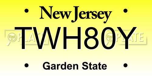 TWH80Y New Jersey License Plate