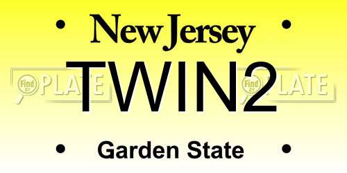 TWIN2 New Jersey License Plate