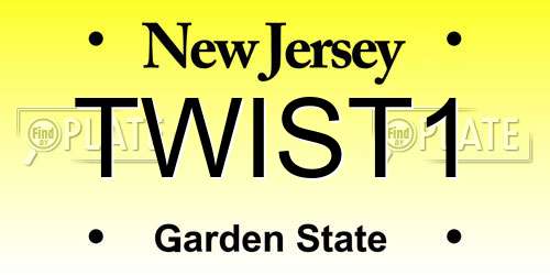 TWIST1 New Jersey License Plate