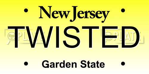 TWISTED New Jersey License Plate