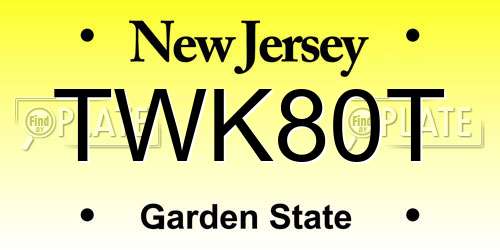 TWK80T New Jersey License Plate