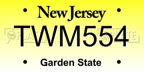 TWM554 New Jersey License Plate