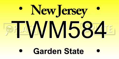 TWM584 New Jersey License Plate