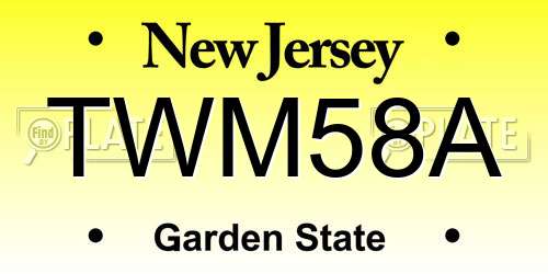 TWM58A New Jersey License Plate