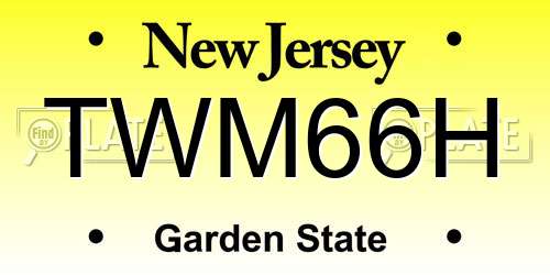 TWM66H New Jersey License Plate