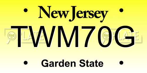 TWM70G New Jersey License Plate
