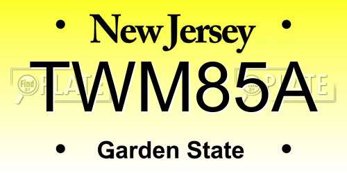 TWM85A New Jersey License Plate