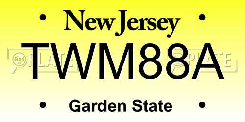 TWM88A New Jersey License Plate