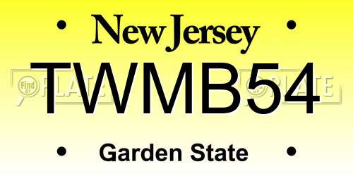 TWMB54 New Jersey License Plate
