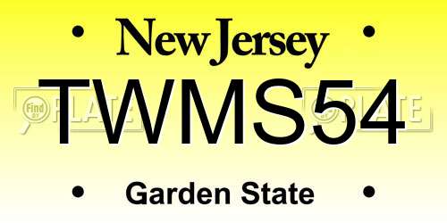 TWMS54 New Jersey License Plate