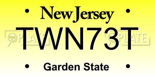 TWN73T New Jersey License Plate
