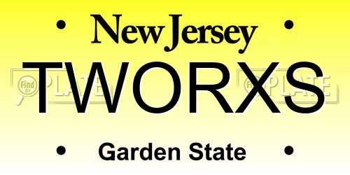 TWORXS New Jersey License Plate