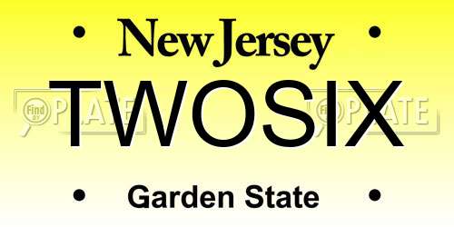 TWOSIX New Jersey License Plate
