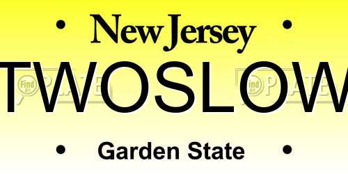 TWOSLOW New Jersey License Plate