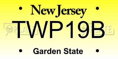 TWP19B New Jersey License Plate