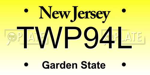 TWP94L New Jersey License Plate